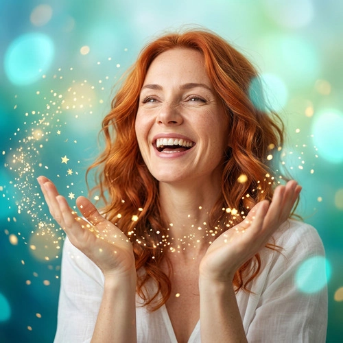 4-Wochen Seelenthema-Mentoring – Tiefe Transformation mit Nicole Maier Frau jubelt voller Freude – symbolisch für den Durchbruch und die Transformation nach dem 4-Wochen Seelenthema-Mentoring